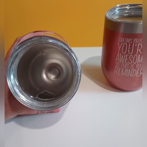 Set of Two Rose Gold Inspirational Stainless Steel Wine Tumblers - Picture 10 of 11